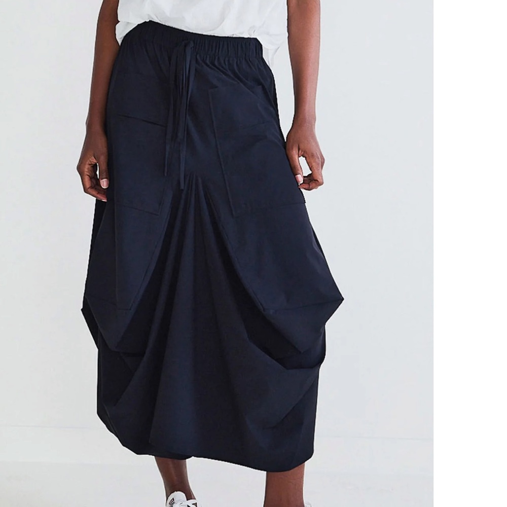 Women's Maxi Draped Skirt - Black
